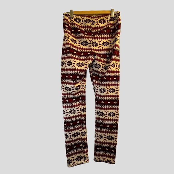 Just Cozy Women’s Leggings 12-20 Cream Red Fleece Lined - Picture 12 of 14